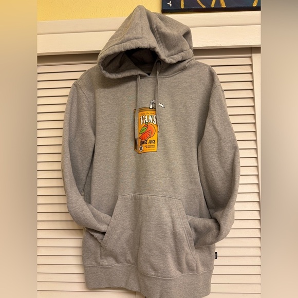 Vans Other - Vans Gray Hoodie with Orange Graphic Men’s Unisex Sz S Sweatshirt Long Sleeves